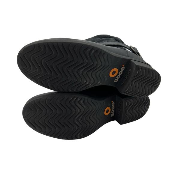 Bogs Carly Boots Waterproof Black Leather Ankle Booties - Picture 5 of 7